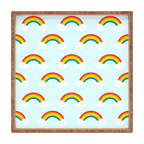 Avenie Bright Rainbow Pattern Square Tray