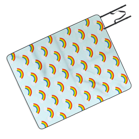 Avenie Bright Rainbow Pattern Picnic Blanket
