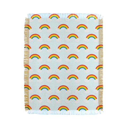 Avenie Bright Rainbow Pattern Throw Blanket