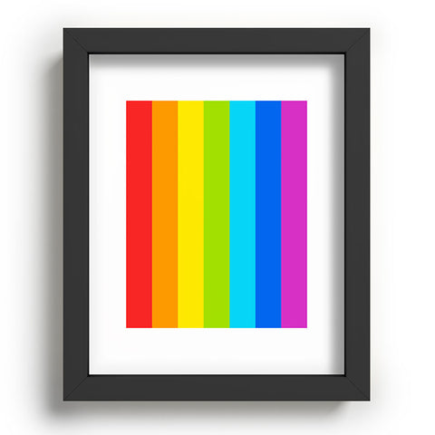 Avenie Bright Rainbow Stripes Recessed Framing Rectangle
