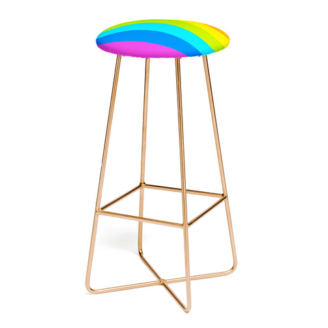 Avenie Bright Rainbow Stripes Bar Stool