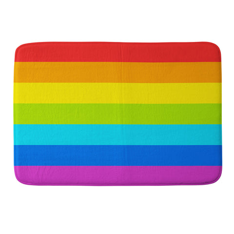 Avenie Bright Rainbow Stripes Memory Foam Bath Mat
