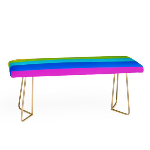 Avenie Bright Rainbow Stripes Bench