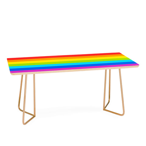 Avenie Bright Rainbow Stripes Coffee Table