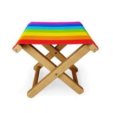 Avenie Bright Rainbow Stripes Folding Stool