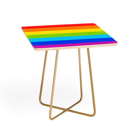 Avenie Bright Rainbow Stripes Side Table