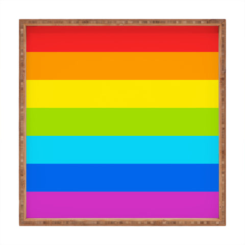 Avenie Bright Rainbow Stripes Square Tray
