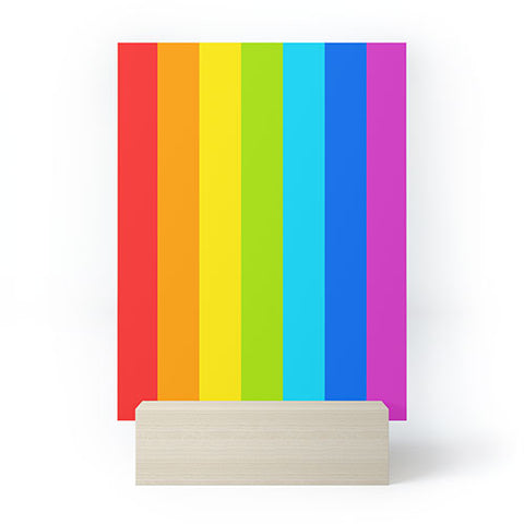 Avenie Bright Rainbow Stripes Mini Art Print