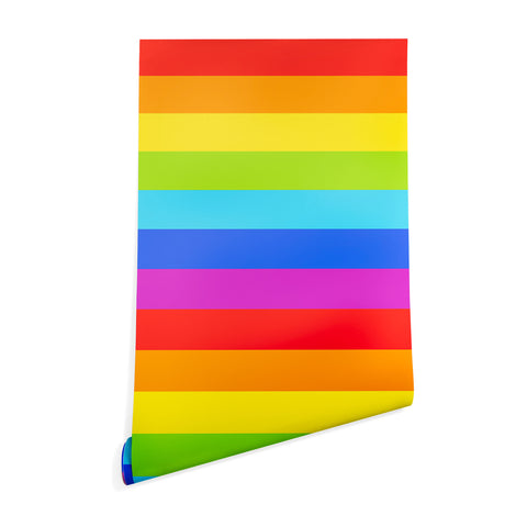Avenie Bright Rainbow Stripes Wallpaper