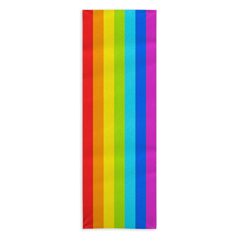 Avenie Bright Rainbow Stripes Yoga Towel