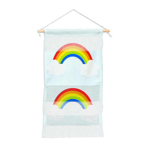 Avenie Bright Rainbow With Clouds Wall Hanging Portrait