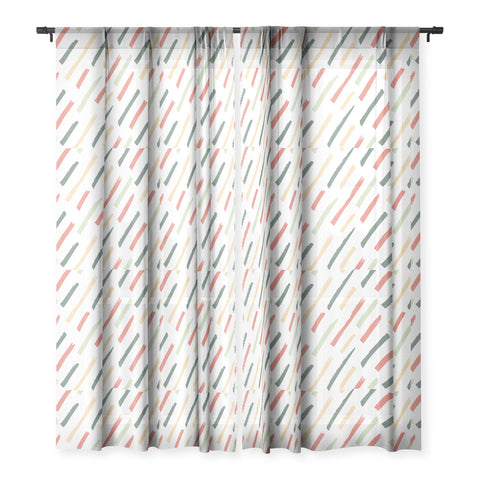 Avenie Brush Strokes Colorful Sheer Window Curtain