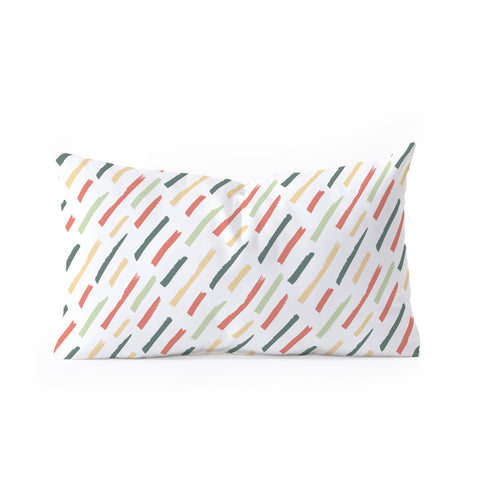 Avenie Brush Strokes Colorful Oblong Throw Pillow