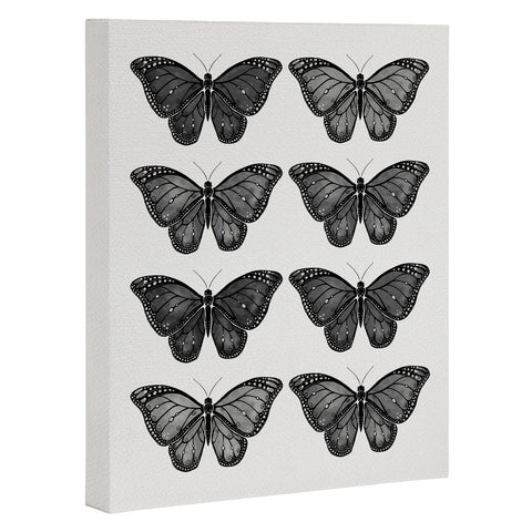 Avenie Butterfly Collection Black Art Canvas