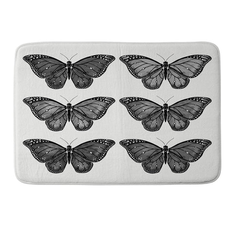 Avenie Butterfly Collection Black Memory Foam Bath Mat