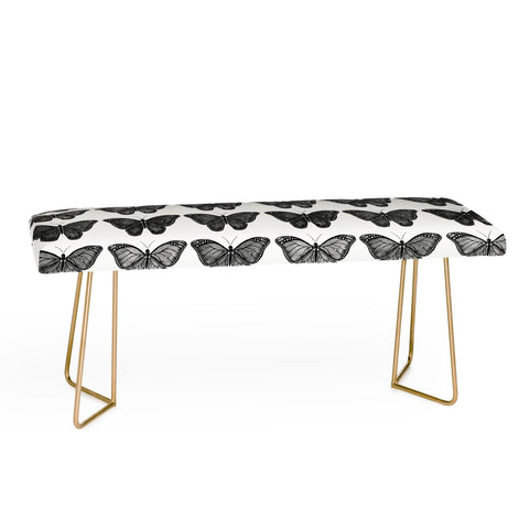 Avenie Butterfly Collection Black Bench