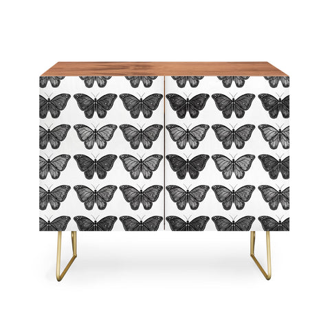 Avenie Butterfly Collection Black Credenza