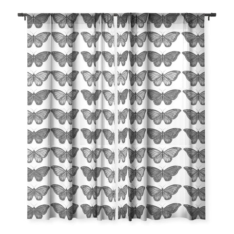 Avenie Butterfly Collection Black Sheer Non Repeat