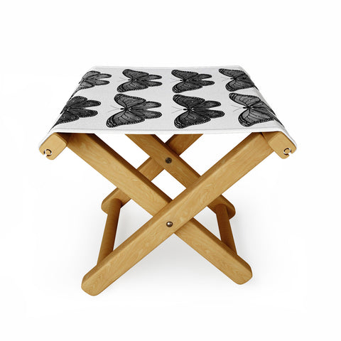 Avenie Butterfly Collection Black Folding Stool