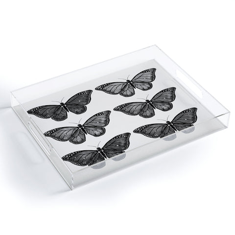 Avenie Butterfly Collection Black Acrylic Tray