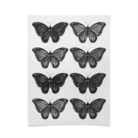 Avenie Butterfly Collection Black Poster