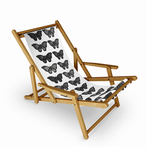 Avenie Butterfly Collection Black Sling Chair