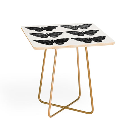 Avenie Butterfly Collection Black Side Table