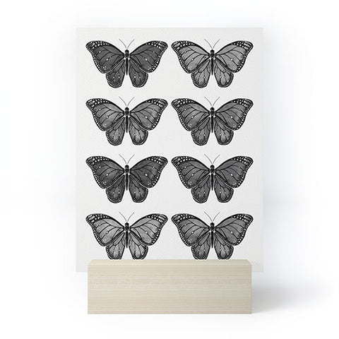 Avenie Butterfly Collection Black Mini Art Print
