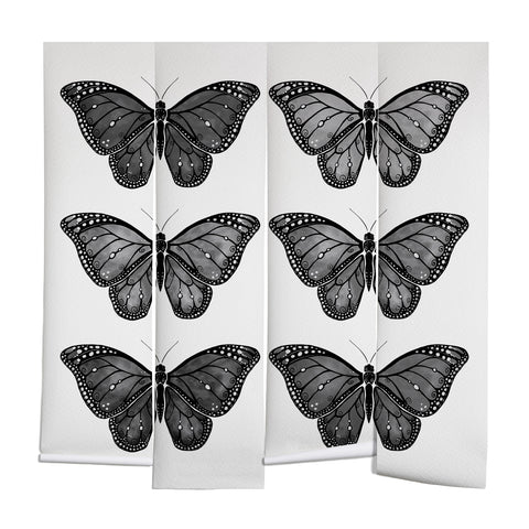 Avenie Butterfly Collection Black Wall Mural