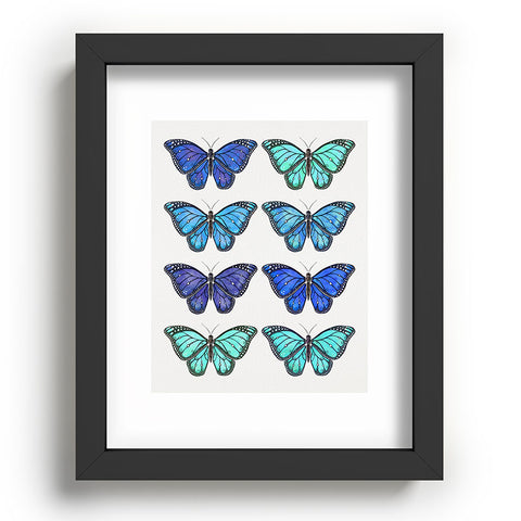Avenie Butterfly Collection Blue Recessed Framing Rectangle