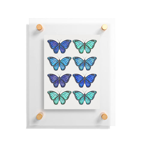 Avenie Butterfly Collection Blue Floating Acrylic Print