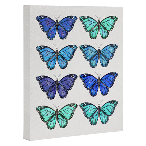 Avenie Butterfly Collection Blue Art Canvas