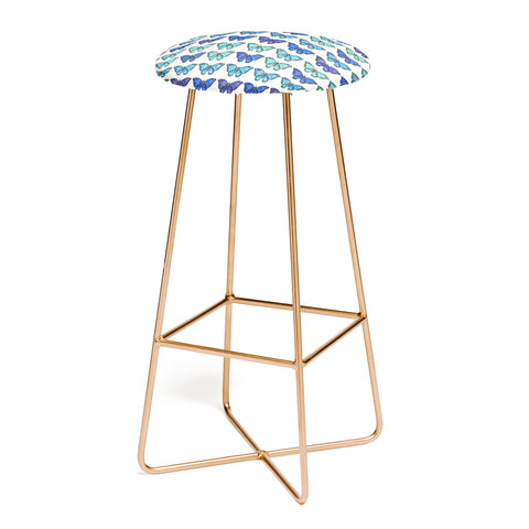Avenie Butterfly Collection Blue Bar Stool