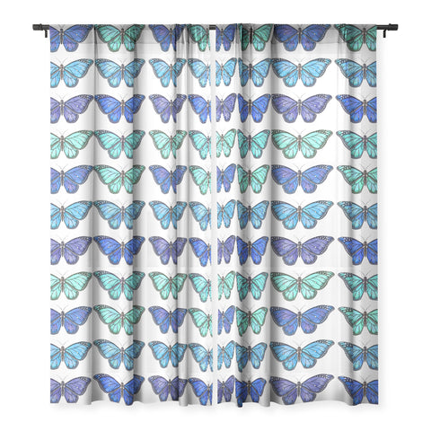 Avenie Butterfly Collection Blue Sheer Non Repeat