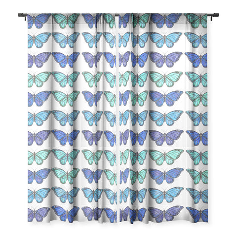 Avenie Butterfly Collection Blue Sheer Non Repeat