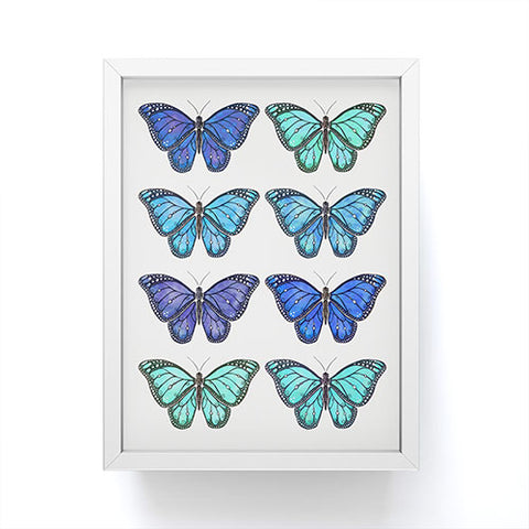 Avenie Butterfly Collection Blue Framed Mini Art Print