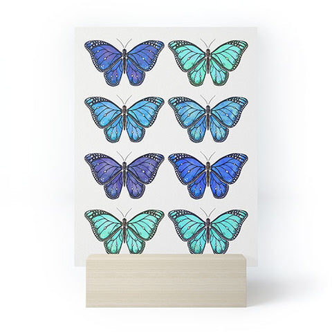 Avenie Butterfly Collection Blue Mini Art Print