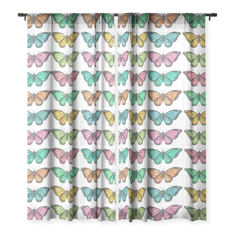 Avenie Butterfly Collection Colorful Sheer Non Repeat