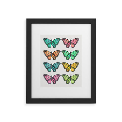 Avenie Butterfly Collection Colorful Framed Art Print