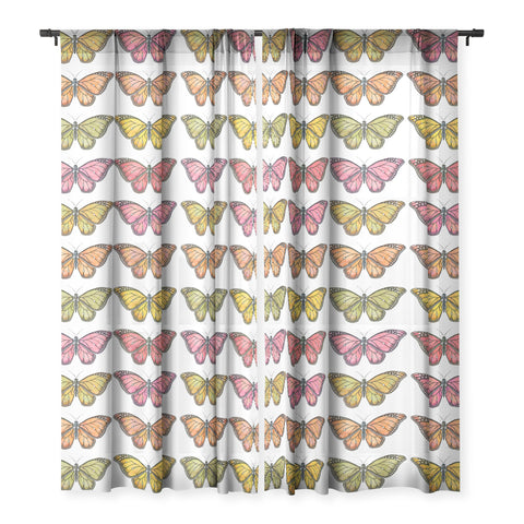 Avenie Butterfly Collection Fall Hues Sheer Non Repeat