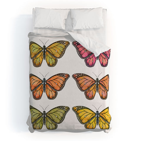 Avenie Butterfly Collection Fall Hues Duvet Cover