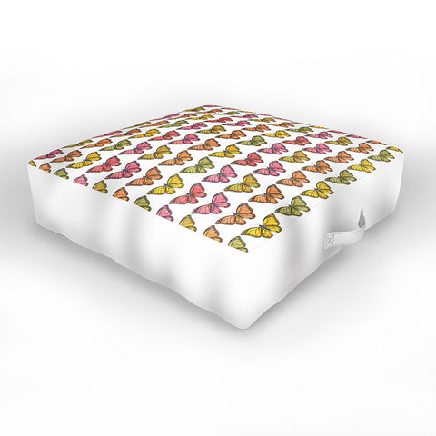 Avenie Butterfly Collection Fall Hues Outdoor Floor Cushion