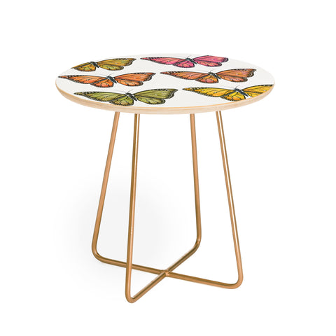Avenie Butterfly Collection Fall Hues Round Side Table