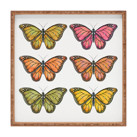 Avenie Butterfly Collection Fall Hues Square Tray
