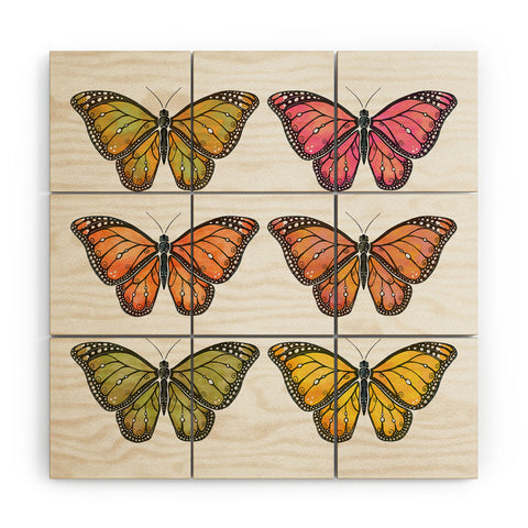 Avenie Butterfly Collection Fall Hues Wood Wall Mural
