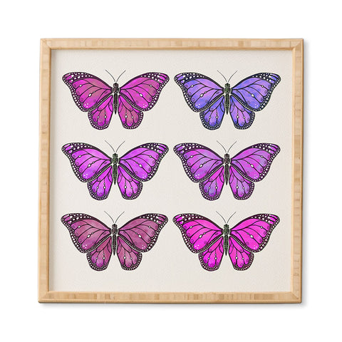 Avenie Butterfly Collection Pink and Purple Framed Wall Art