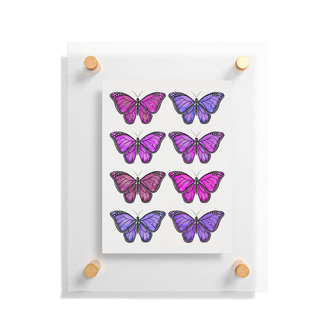 Avenie Butterfly Collection Pink and Purple Floating Acrylic Print