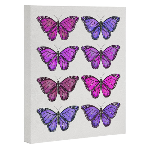 Avenie Butterfly Collection Pink and Purple Art Canvas