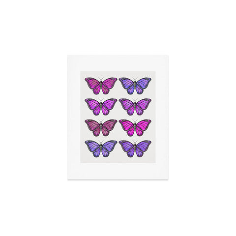 Avenie Butterfly Collection Pink and Purple Art Print