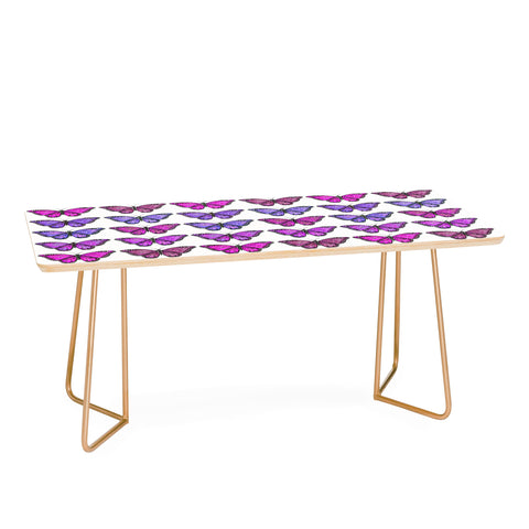 Avenie Butterfly Collection Pink and Purple Coffee Table